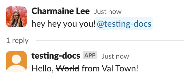 Bot reply