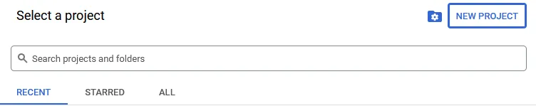 “New project” button