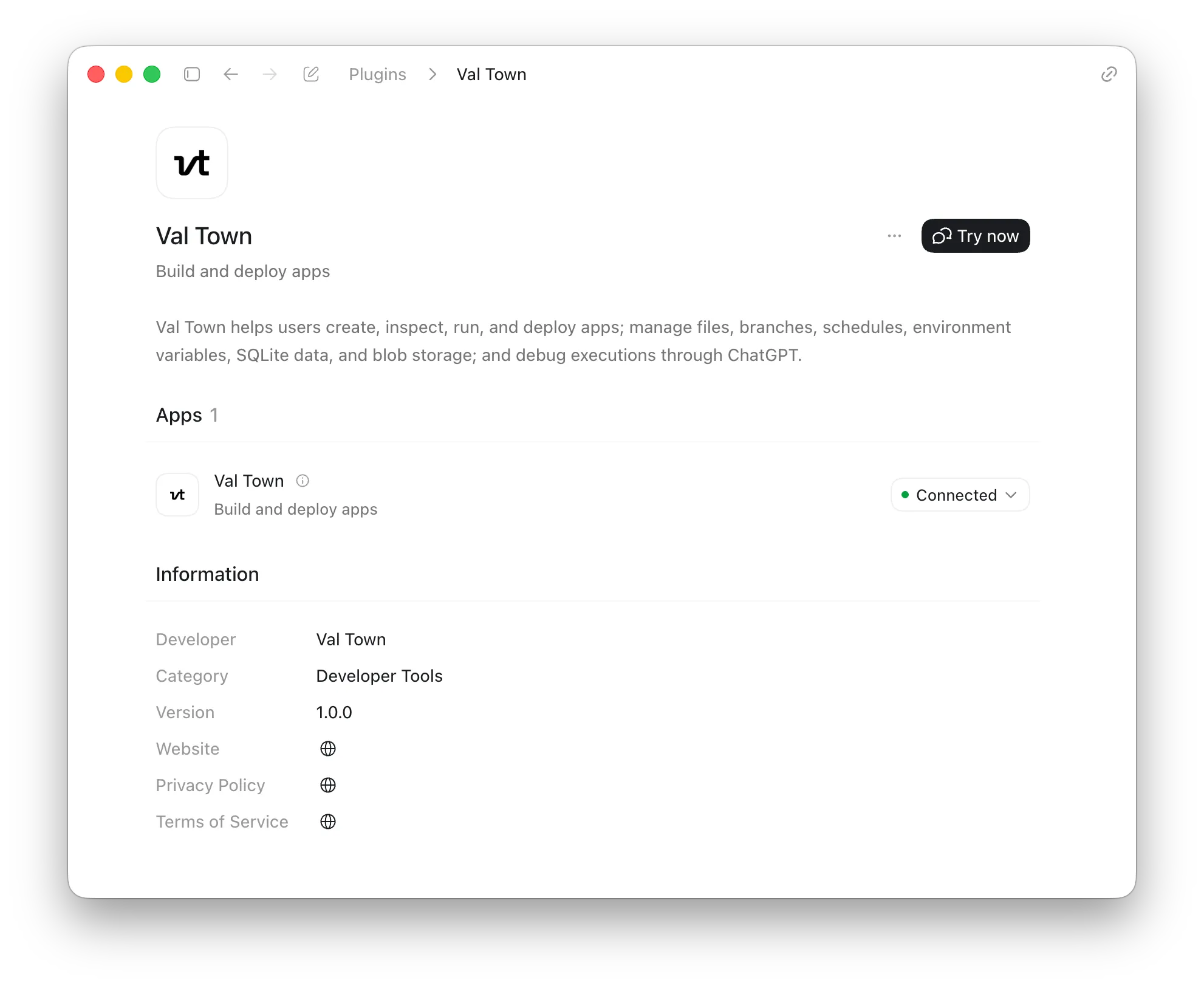 Codex Val Town plugin